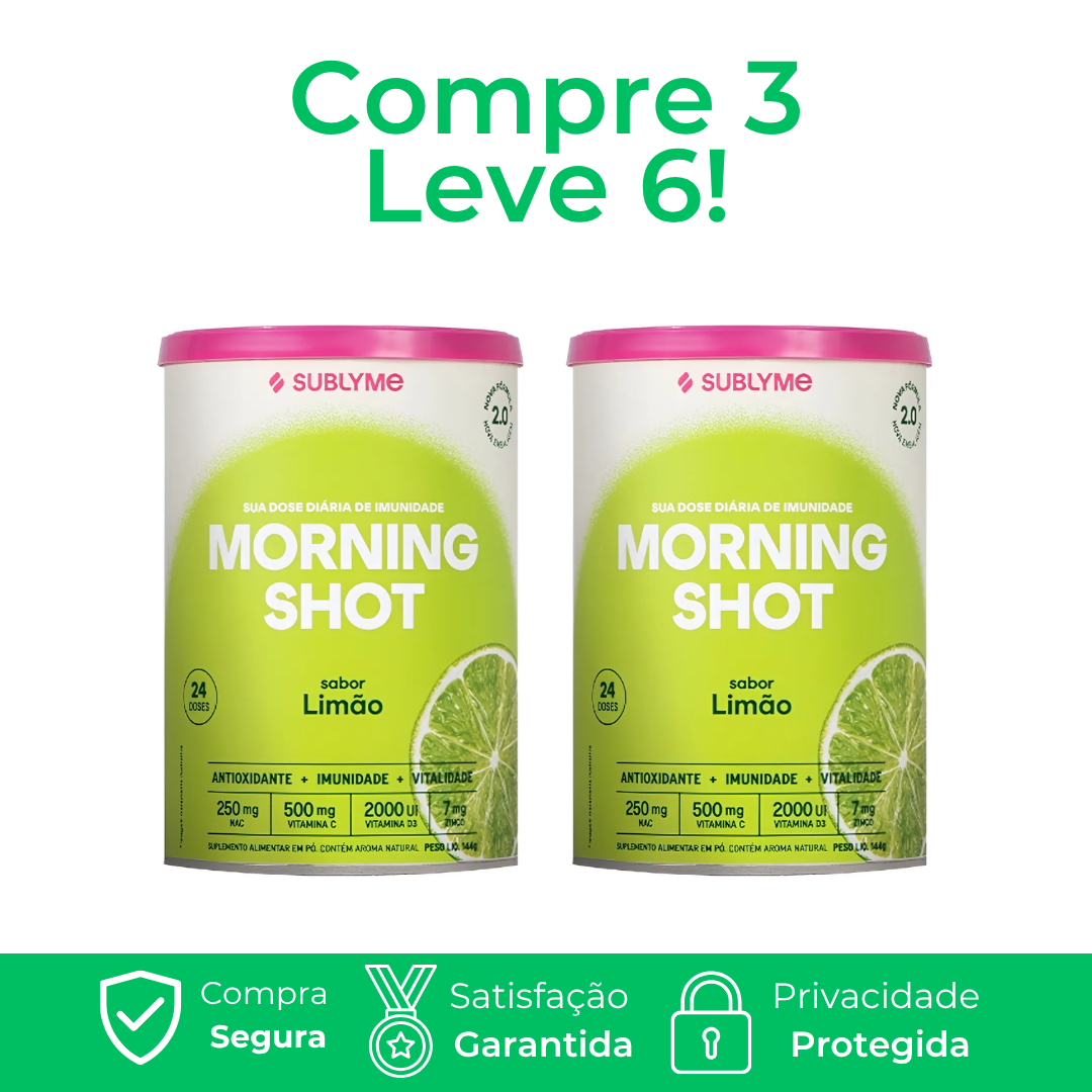 Morning Shot - Sabor Limão - Anti-Inflamatório, Auxílio à Imunidade, Ação Antioxidante