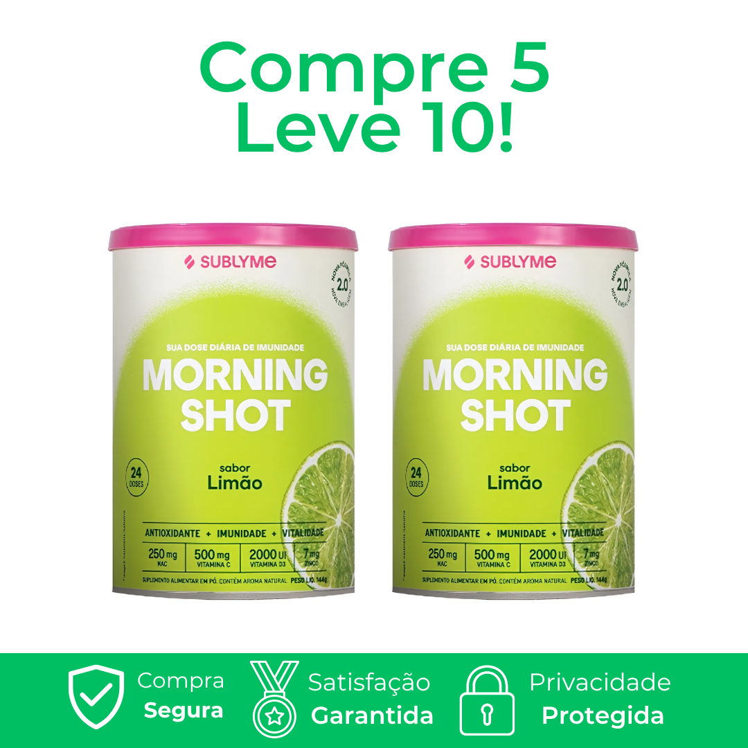 Morning Shot - Sabor Limão - Anti-Inflamatório, Auxílio à Imunidade, Ação Antioxidante