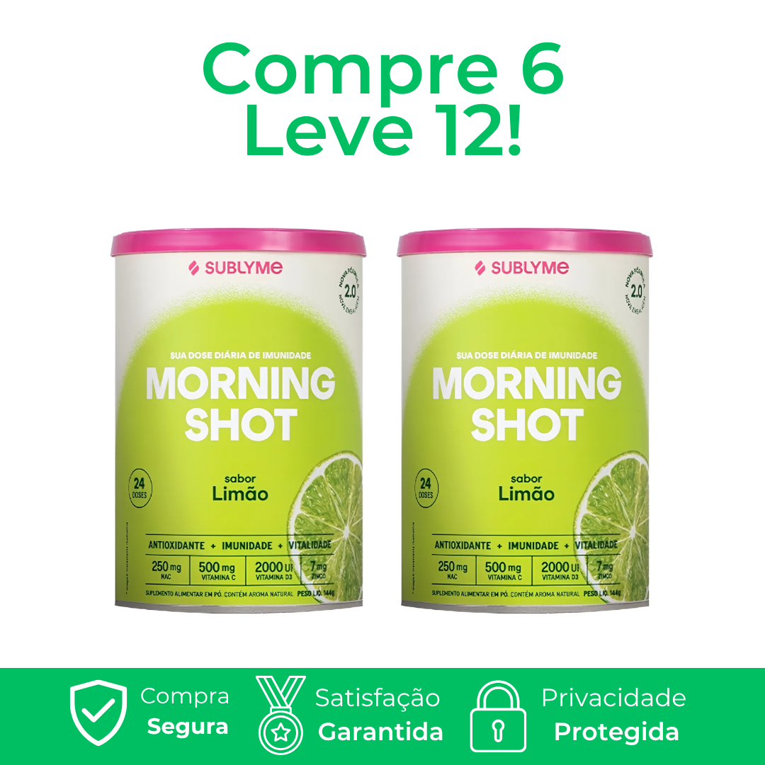 Morning Shot - Sabor Limão - Anti-Inflamatório, Auxílio à Imunidade, Ação Antioxidante