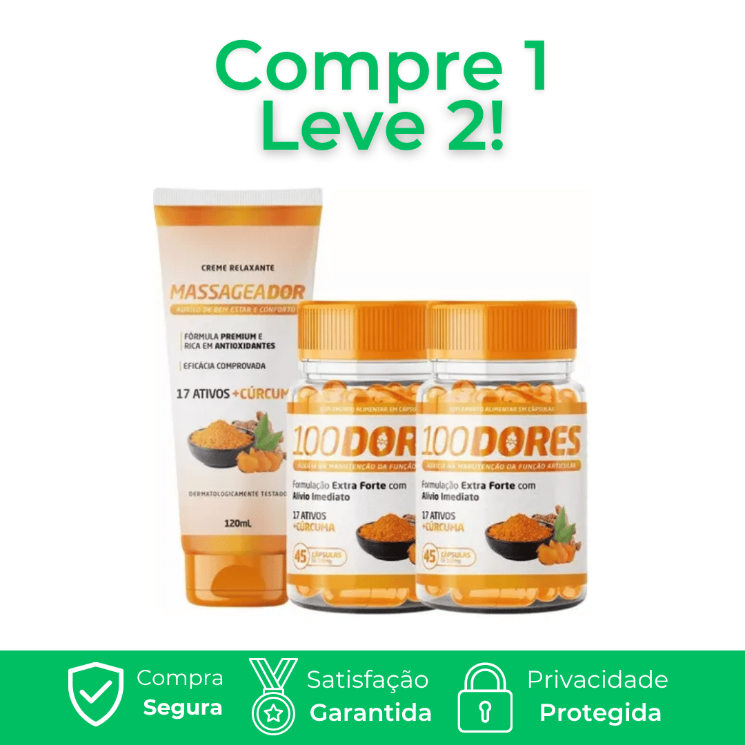 100 Dores –  Para Dores Articulares e Mobilidade + Pomada Brinde