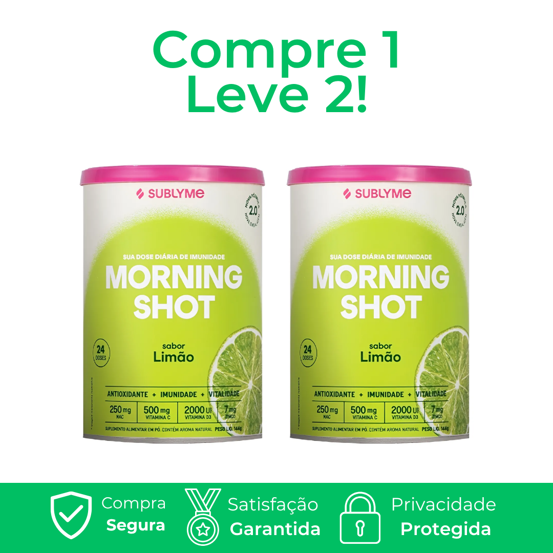 Morning Shot - Sabor Limão - Anti-Inflamatório, Auxílio à Imunidade, Ação Antioxidante